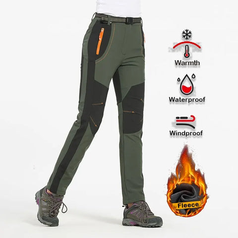 Women's Polar Fleece Waterproof Winter Pants