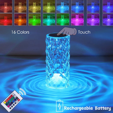 3/16 Colour LED Crystal Table Lamp